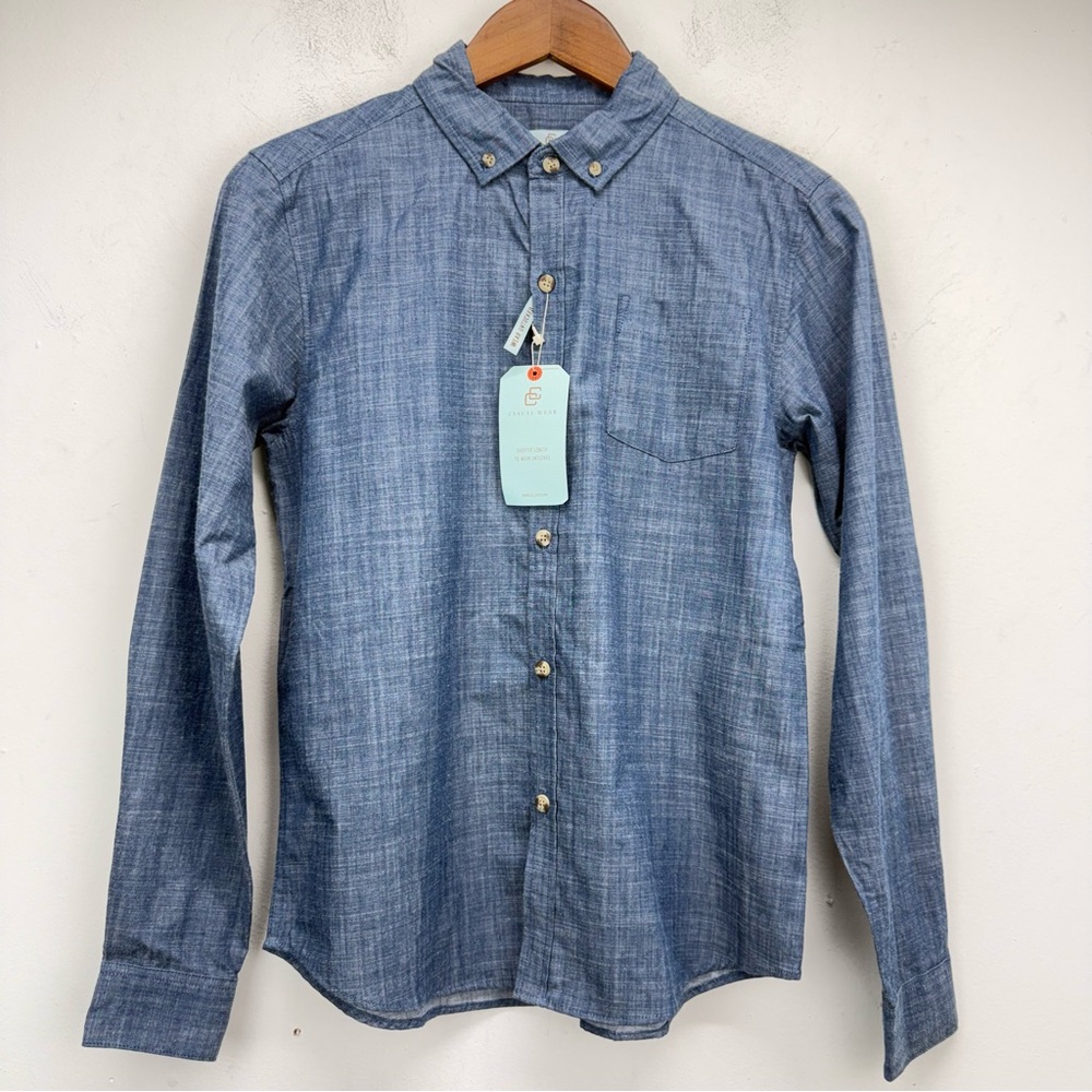 Class Club size 14/16 Boys Blue Long Sleeve Button Down Modern Fit Shirt NWT